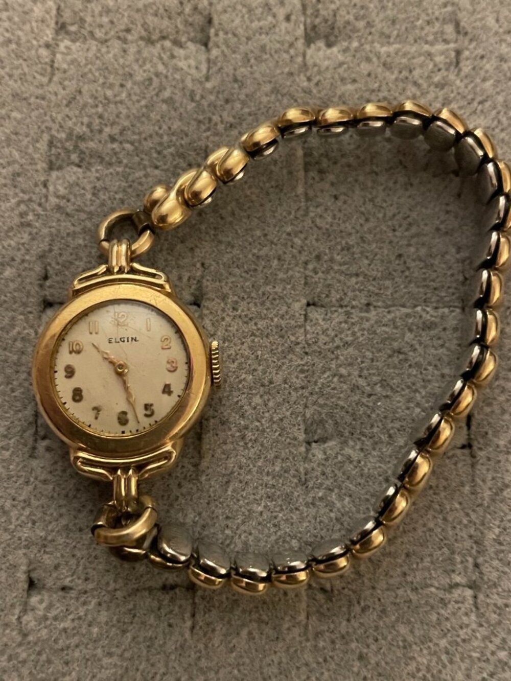 Vintage Gold Watch Elgin 1940s Deco Mid Century 10k Gold Filled Not Working - Picture 3 of 15